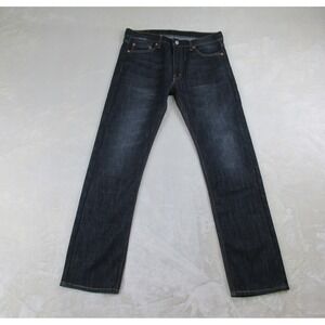 Levi's 513 Pants Mens 32 Blue Denim Jeans Slim Whiskered Straight Pockets 32X32